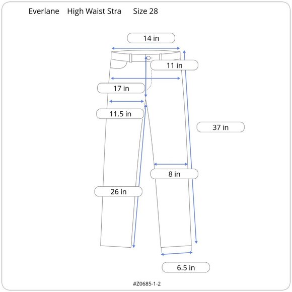 Everlane Faded Black High Waist Straight Women Size 28 Ankle - Picture 7 of 7